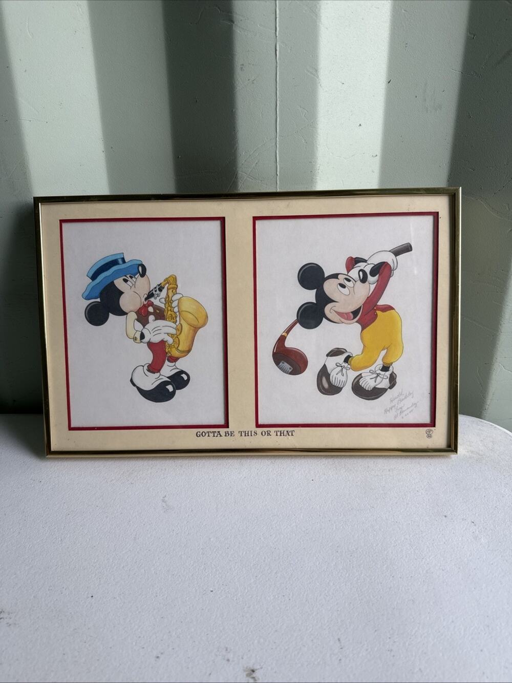 16.25” X 10.25” Colored Pencil Style Illustration Al Fernandez Mickey Mouse